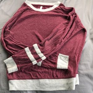 Aeropostale maroon and grey long sleeve.
